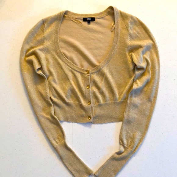 Sparkly metallic gold cropped sweater - Picture 1 of 4